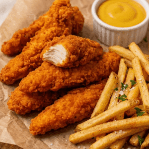 8 chicken fingers + fries
