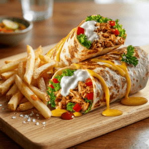 loaded wrap + fries